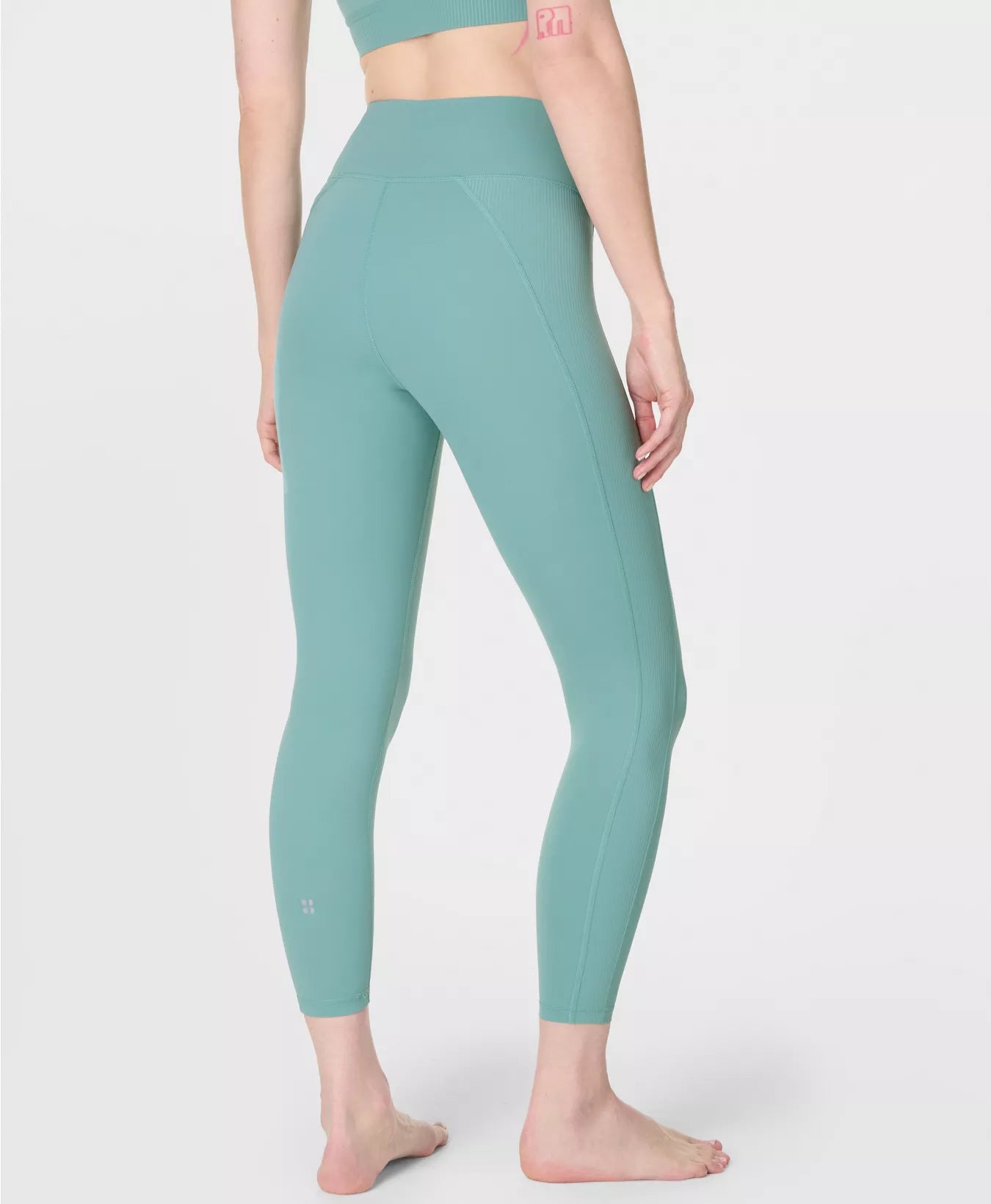 Ultimate Studio 7/8 Yoga Ribbed Leggings in Quartz Green