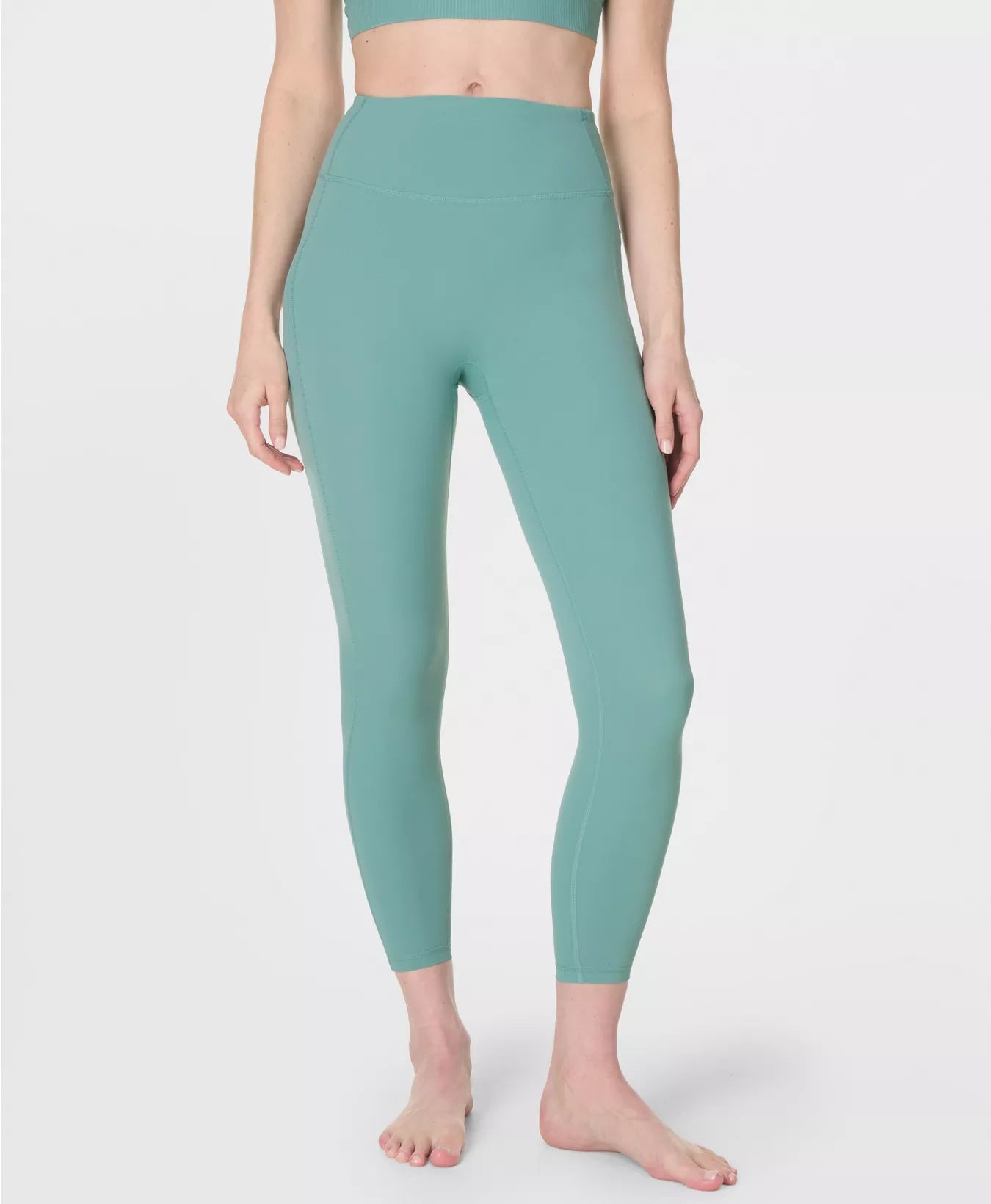 Ultimate Studio 7/8 Yoga Ribbed Leggings in Quartz Green