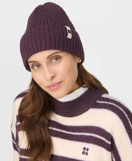Soft Cloud Knitted Beanie in Neptune Purple