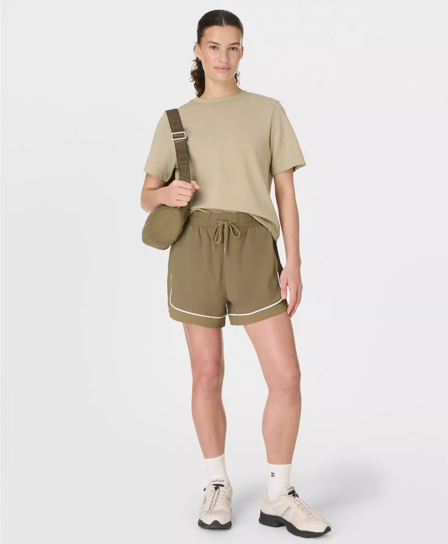 Explorer Track Piped Shorts in Agave Green