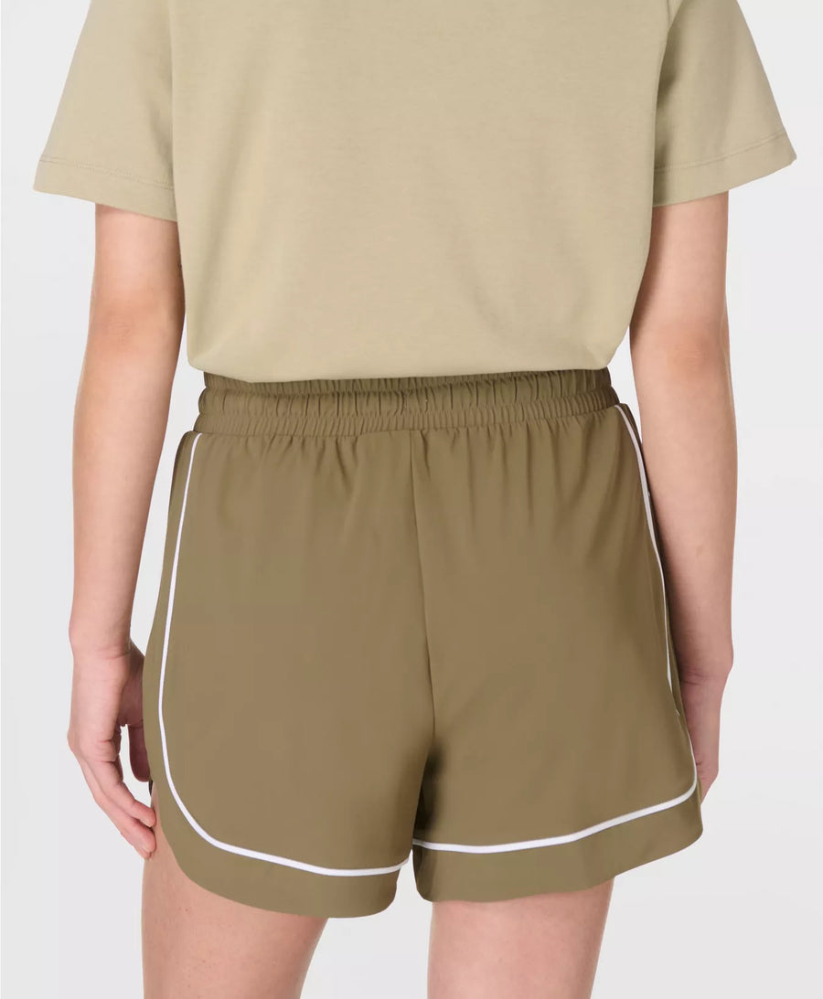 Explorer Track Piped Shorts in Agave Green