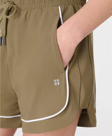 Explorer Track Piped Shorts in Agave Green