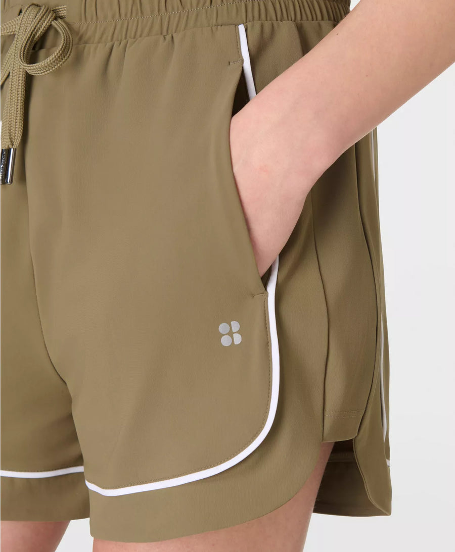 Explorer Track Piped Shorts in Agave Green