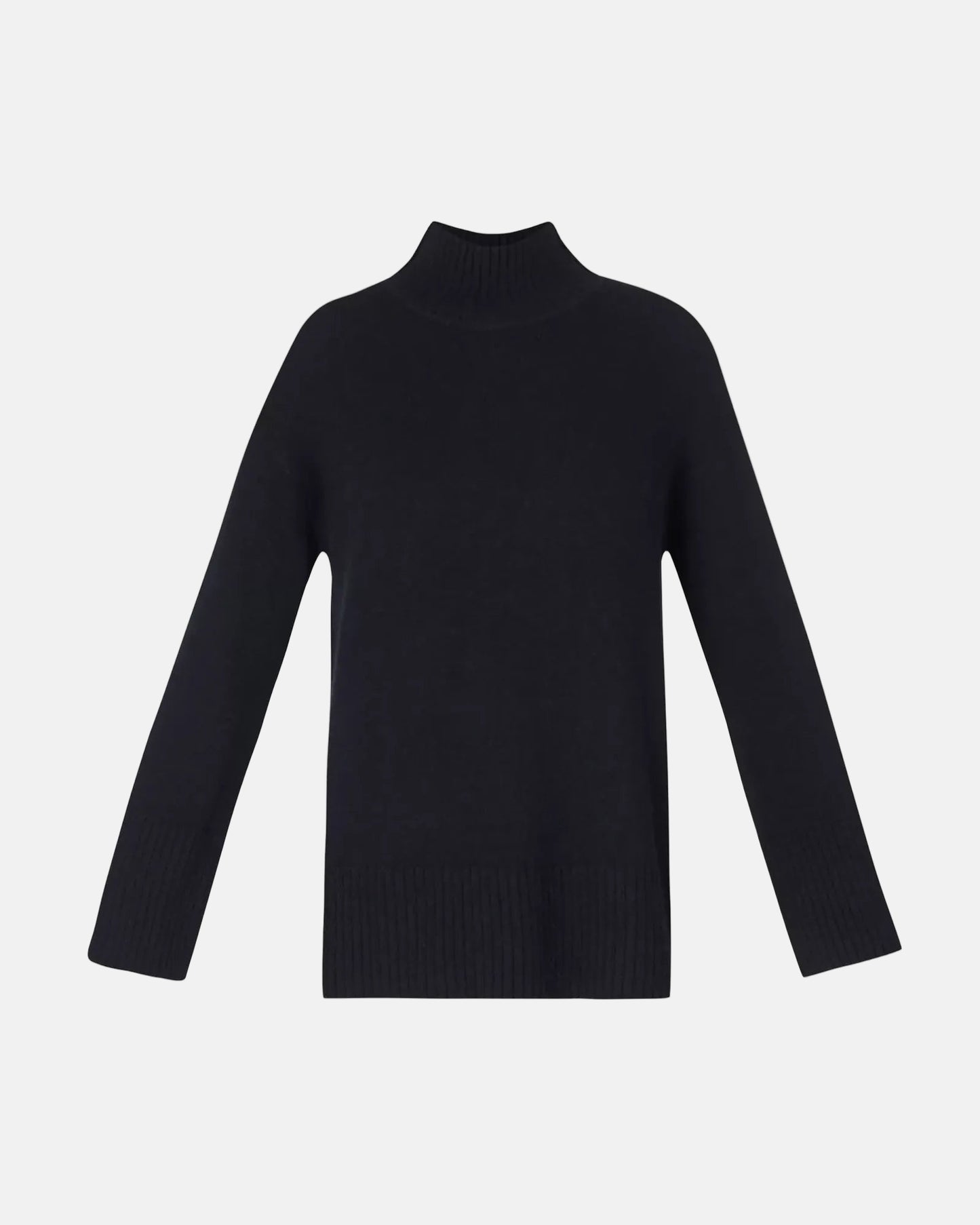 Alpine Wool Funnel Neck in Black