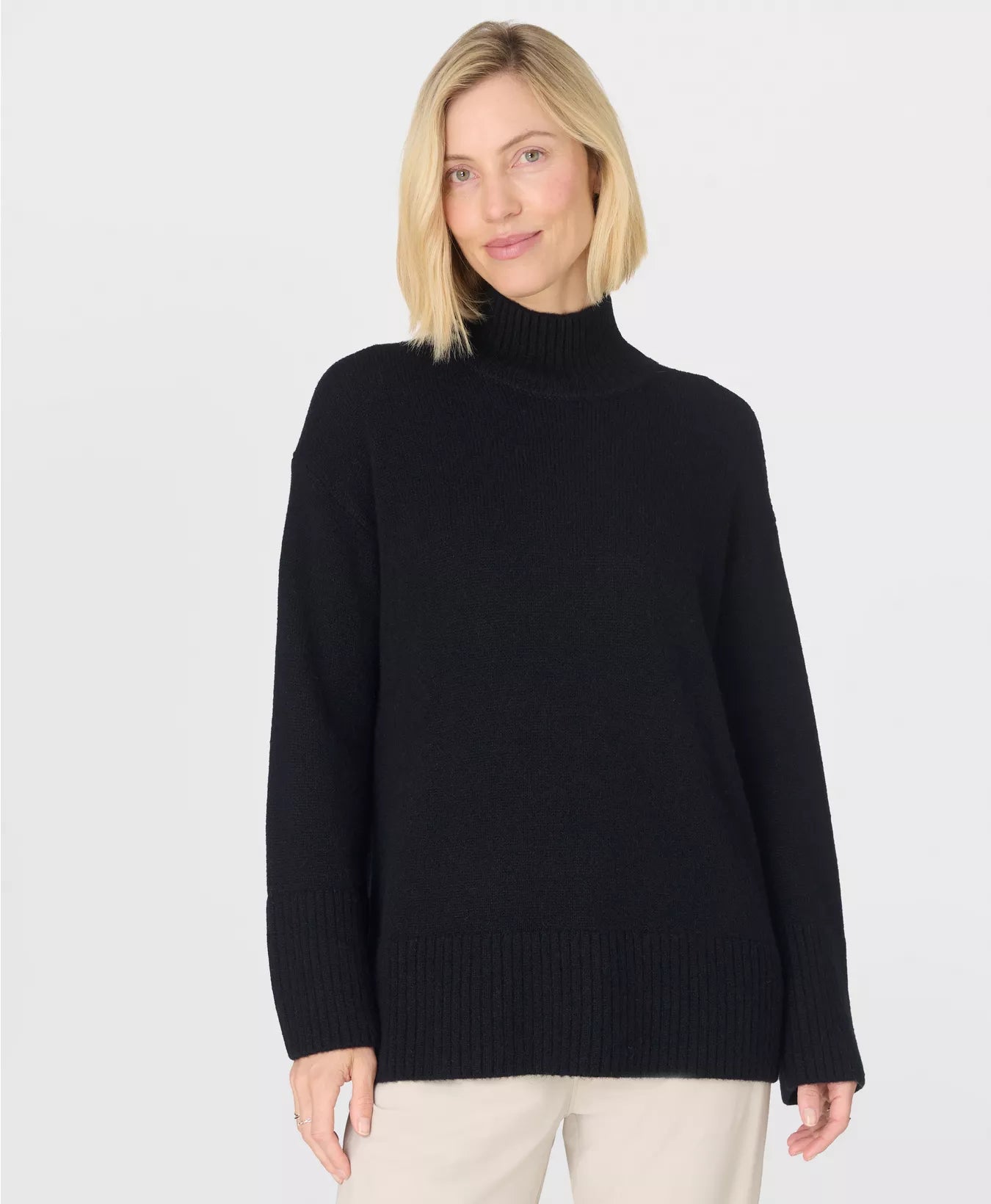 Alpine Wool Funnel Neck in Black