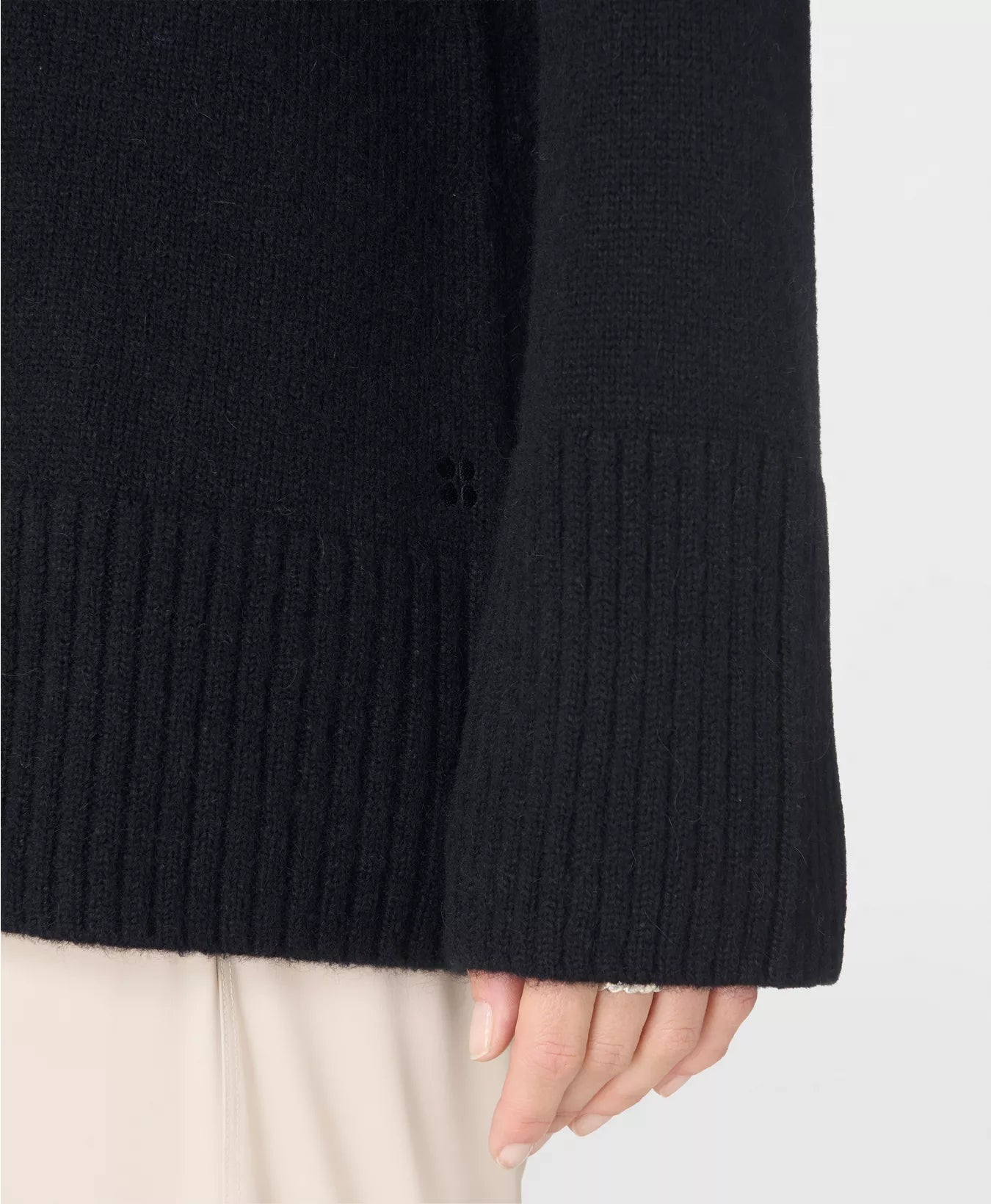 Alpine Wool Funnel Neck in Black