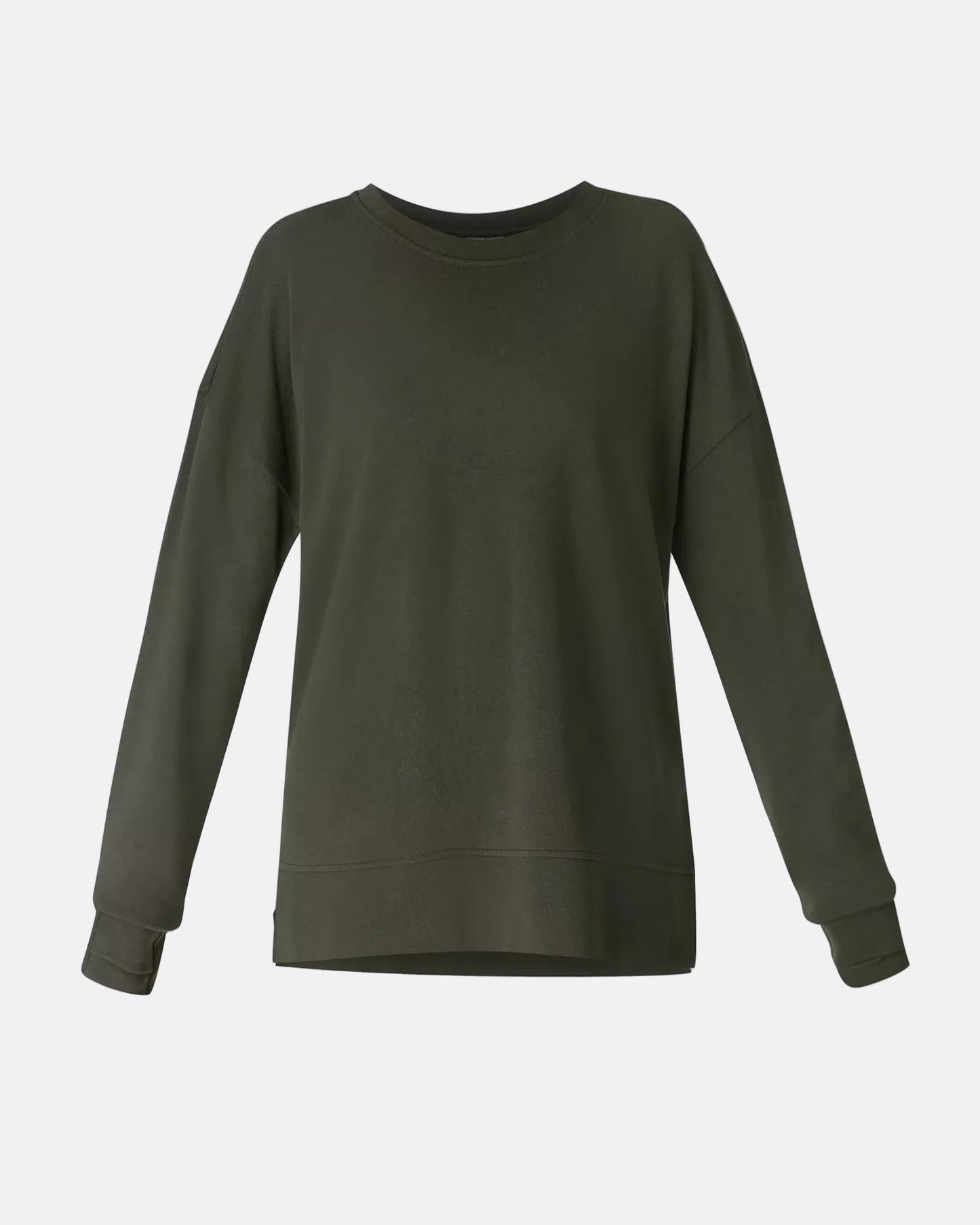 After Class Longline Sweatshirt in Nori Green