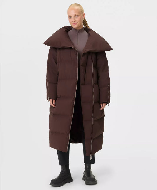 Nimbus Cloud Longline Puffer in Sable Brown