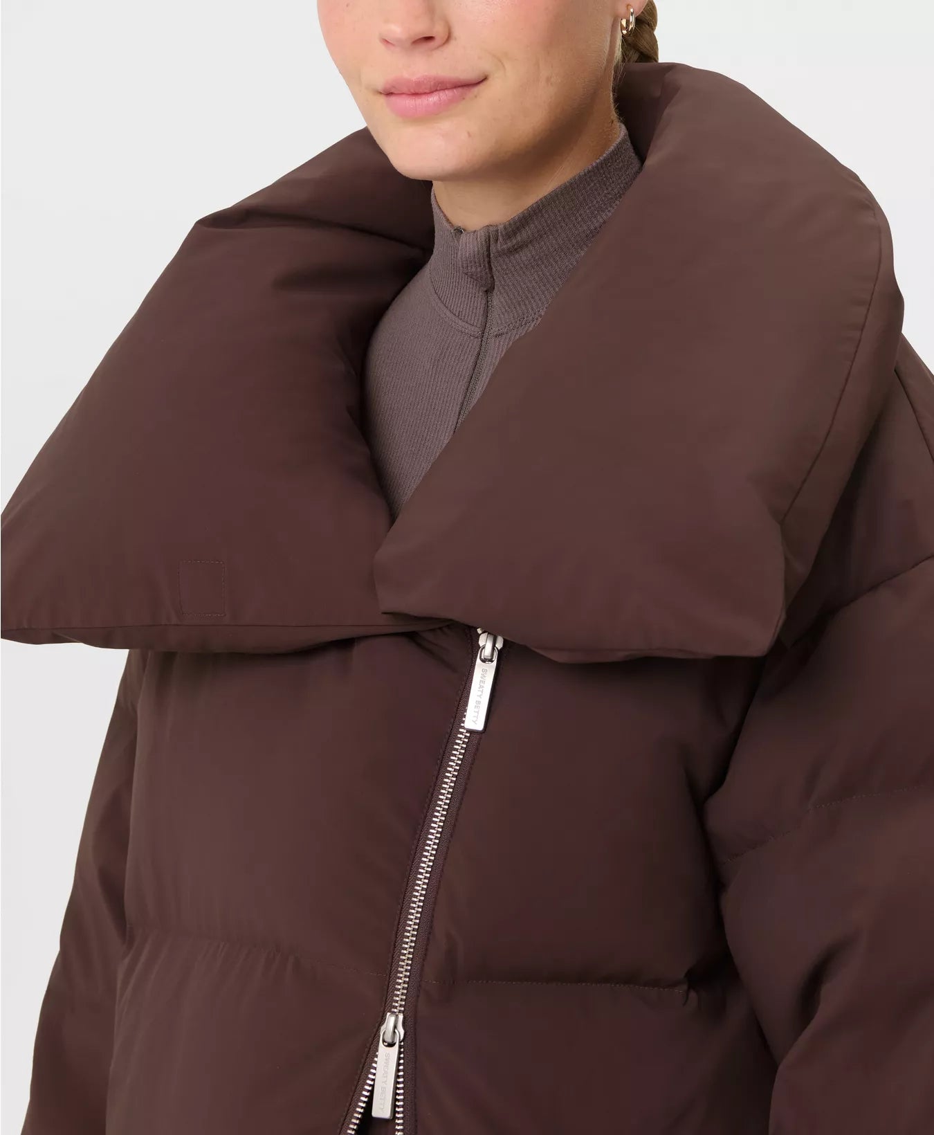 Nimbus Cloud Longline Puffer in Sable Brown