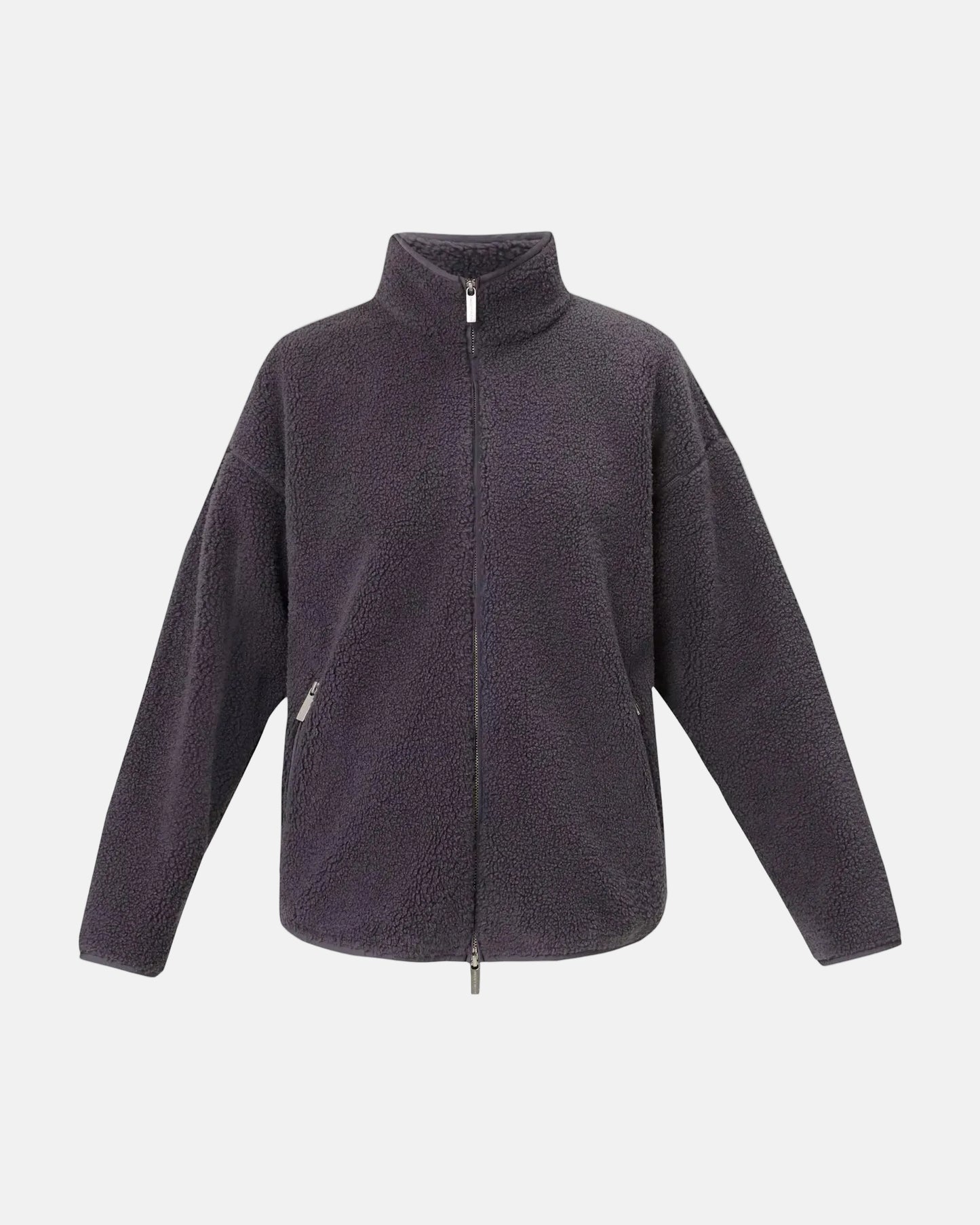 Plush Textured Zip Up Fleece in Nebula Blue