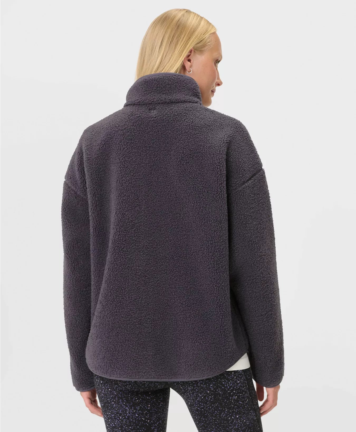 Plush Textured Zip Up Fleece in Nebula Blue