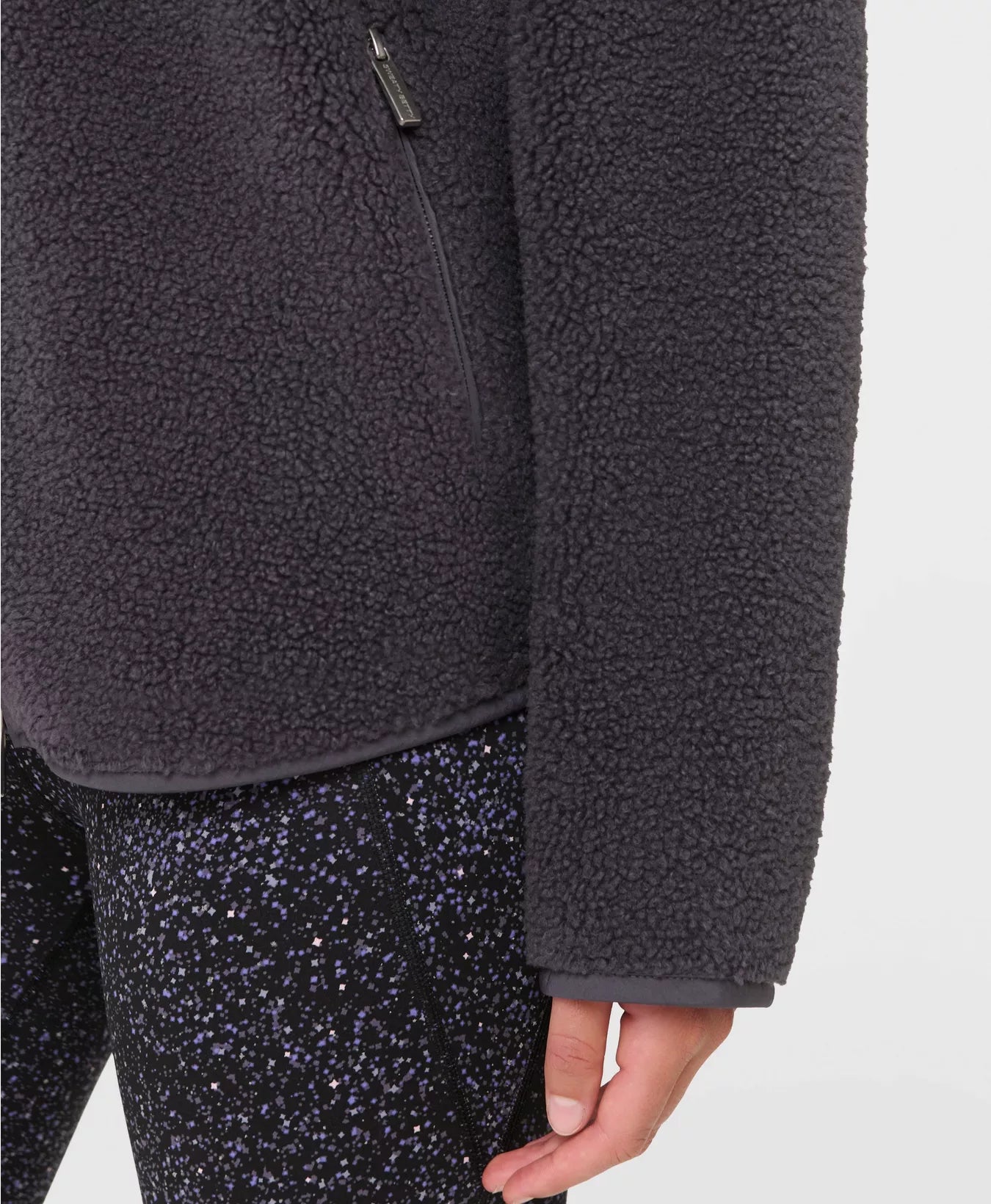 Plush Textured Zip Up Fleece in Nebula Blue