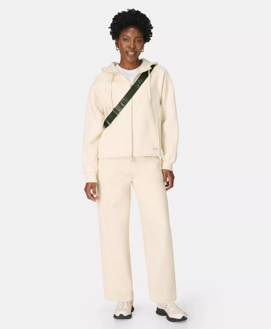 Premium Brushed Zip Through in Cream Beige