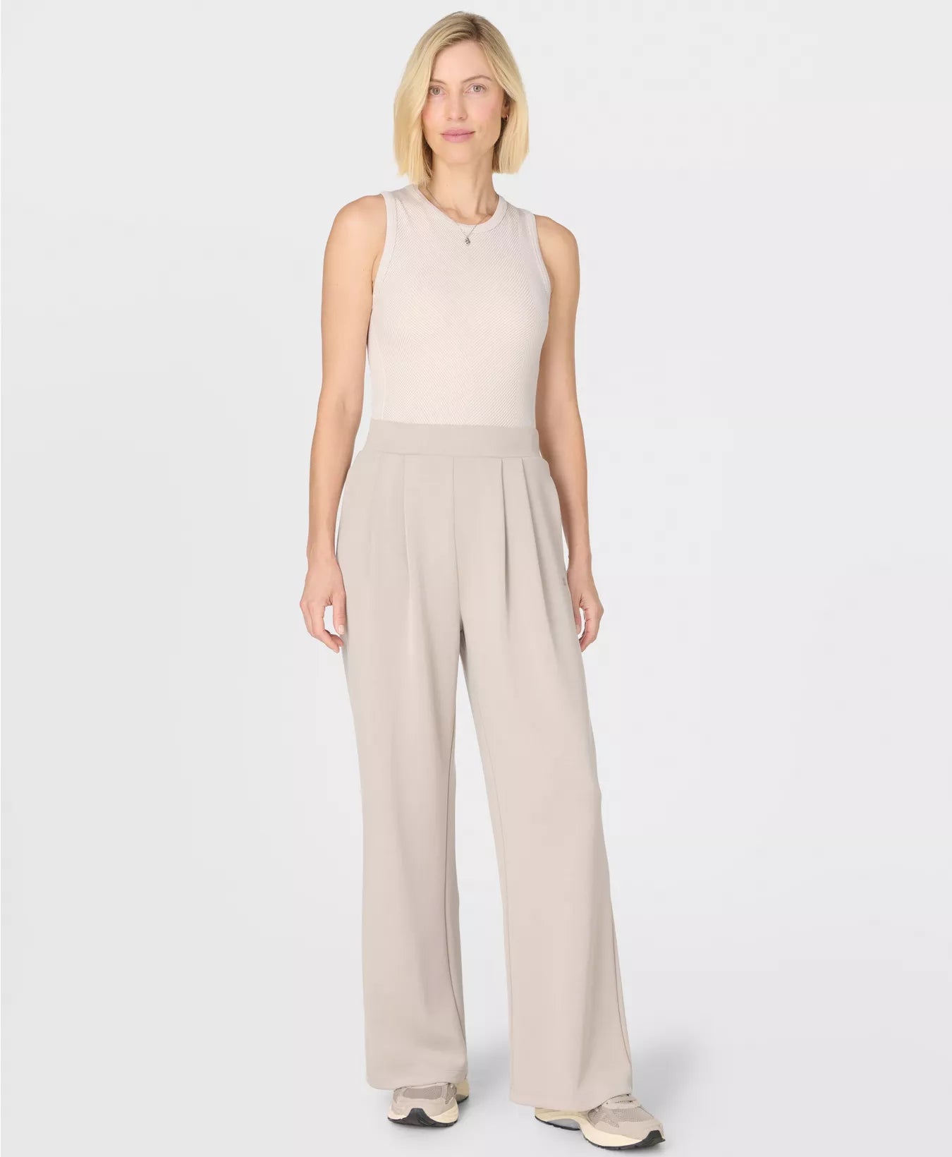 Wide Leg Trouser in Sand Wash