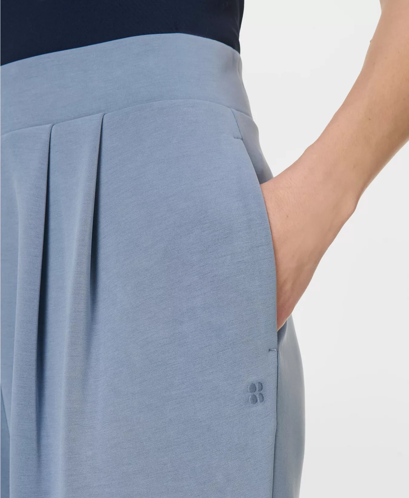 Sand Wash Wide Leg Trousers in Luxe Blue