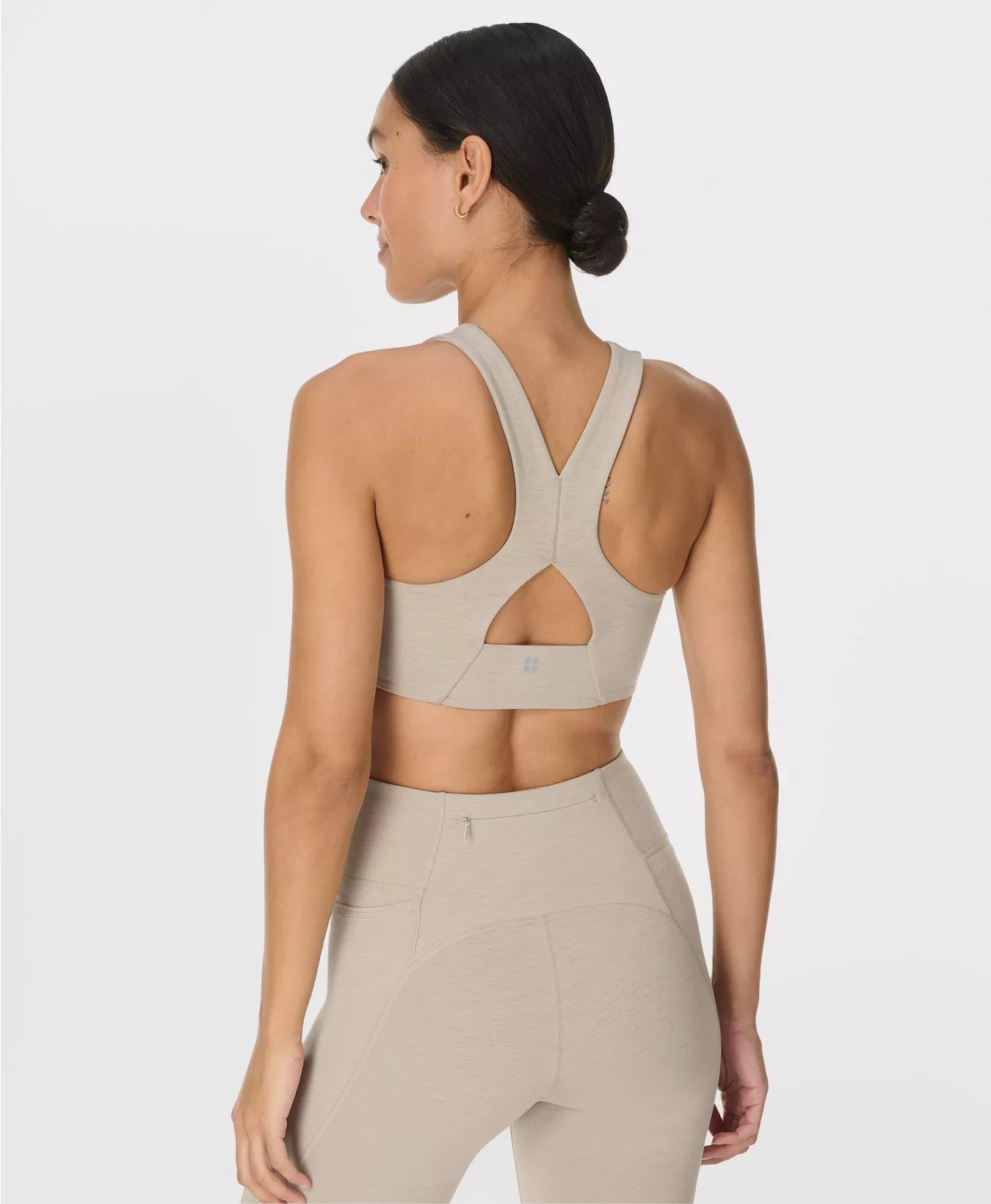 Ultimate Move Marl Sports Bra in Dusk Beige