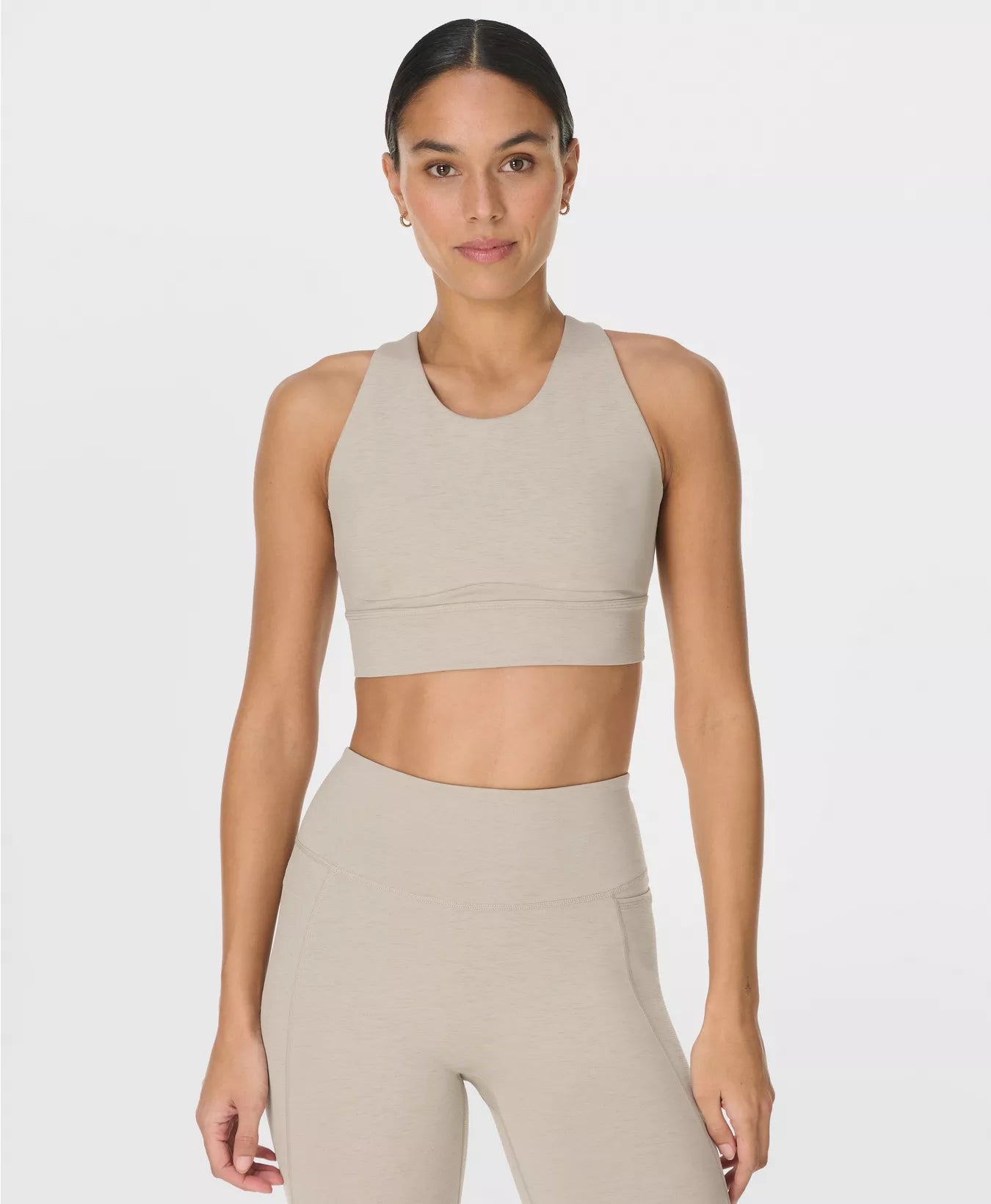 Ultimate Move Marl Sports Bra in Dusk Beige
