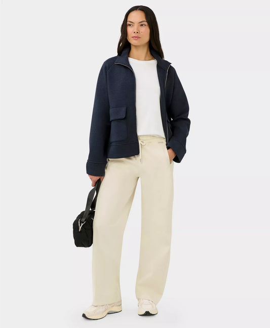 Wind Down Patch Pocket Zip Through in Navy