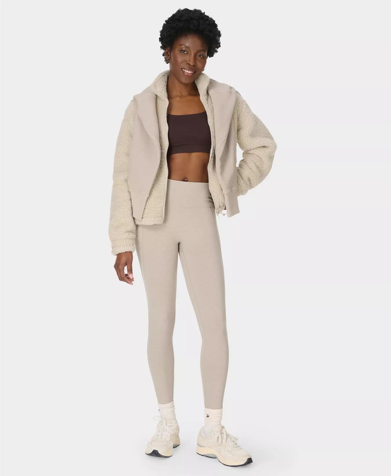 Ultimate Move 7/8 Marl Leggings in Dusk Beige