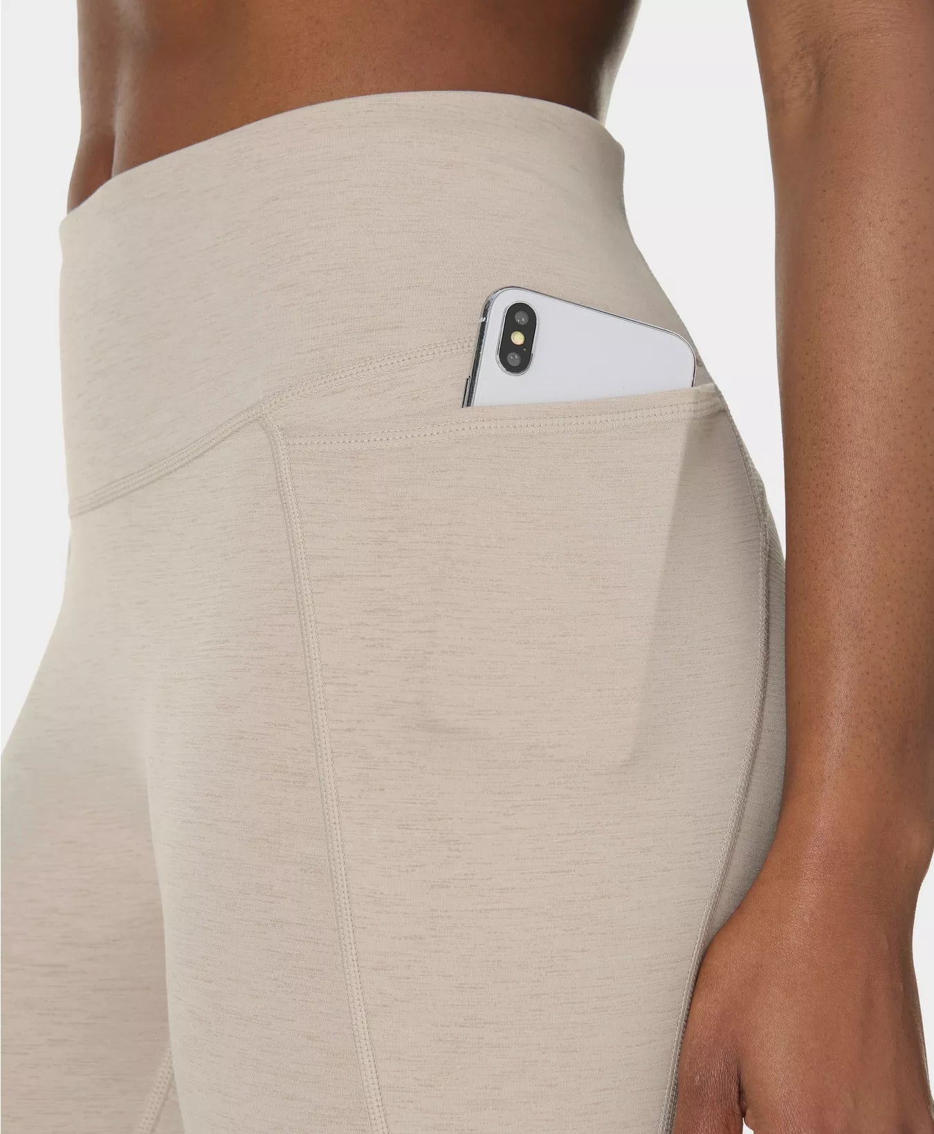 Ultimate Move 7/8 Marl Leggings in Dusk Beige