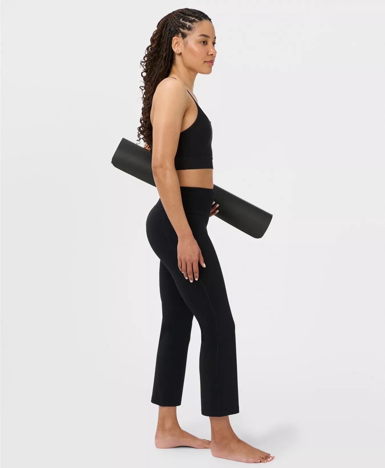 Ultimate Studio Yoga Crop Flare Trousers in Black