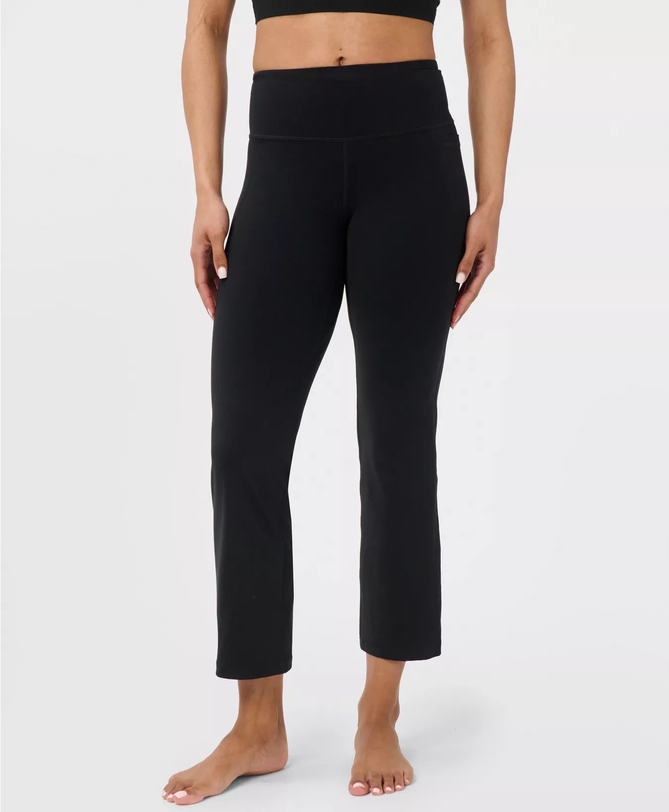 Ultimate Studio Yoga Crop Flare Trousers in Black
