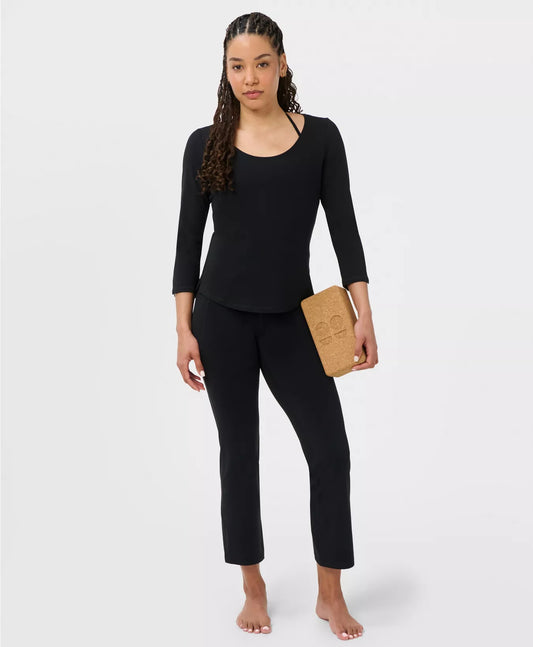 Ultimate Studio Yoga Crop Flare Trousers in Black