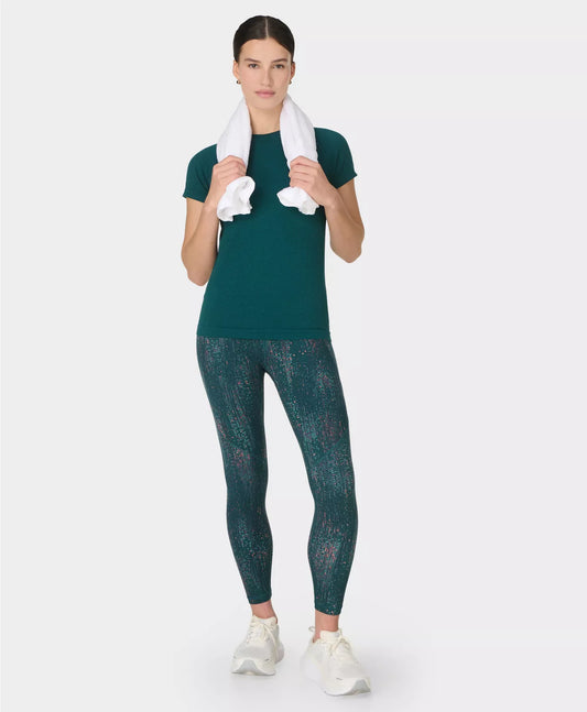 Power 7/8 Workout Leggings in Green Print