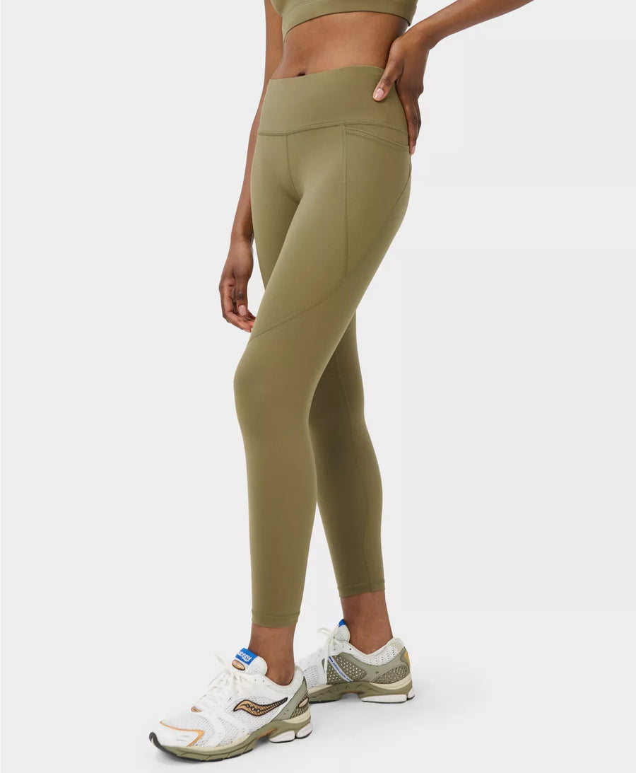 Power 7/8 Gym Leggings in Khaki Brown