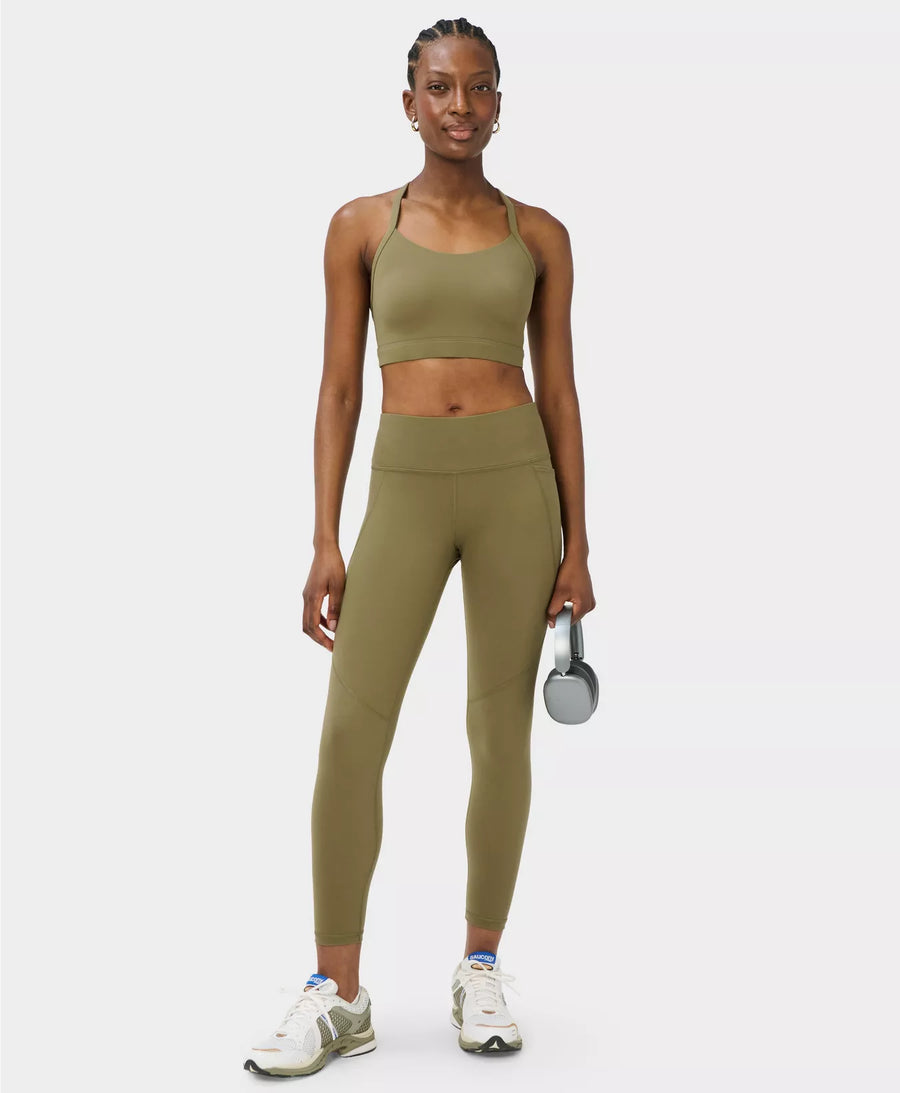 Power 7/8 Gym Leggings in Khaki Brown
