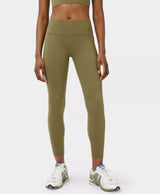 Power 7/8 Gym Leggings in Khaki Brown