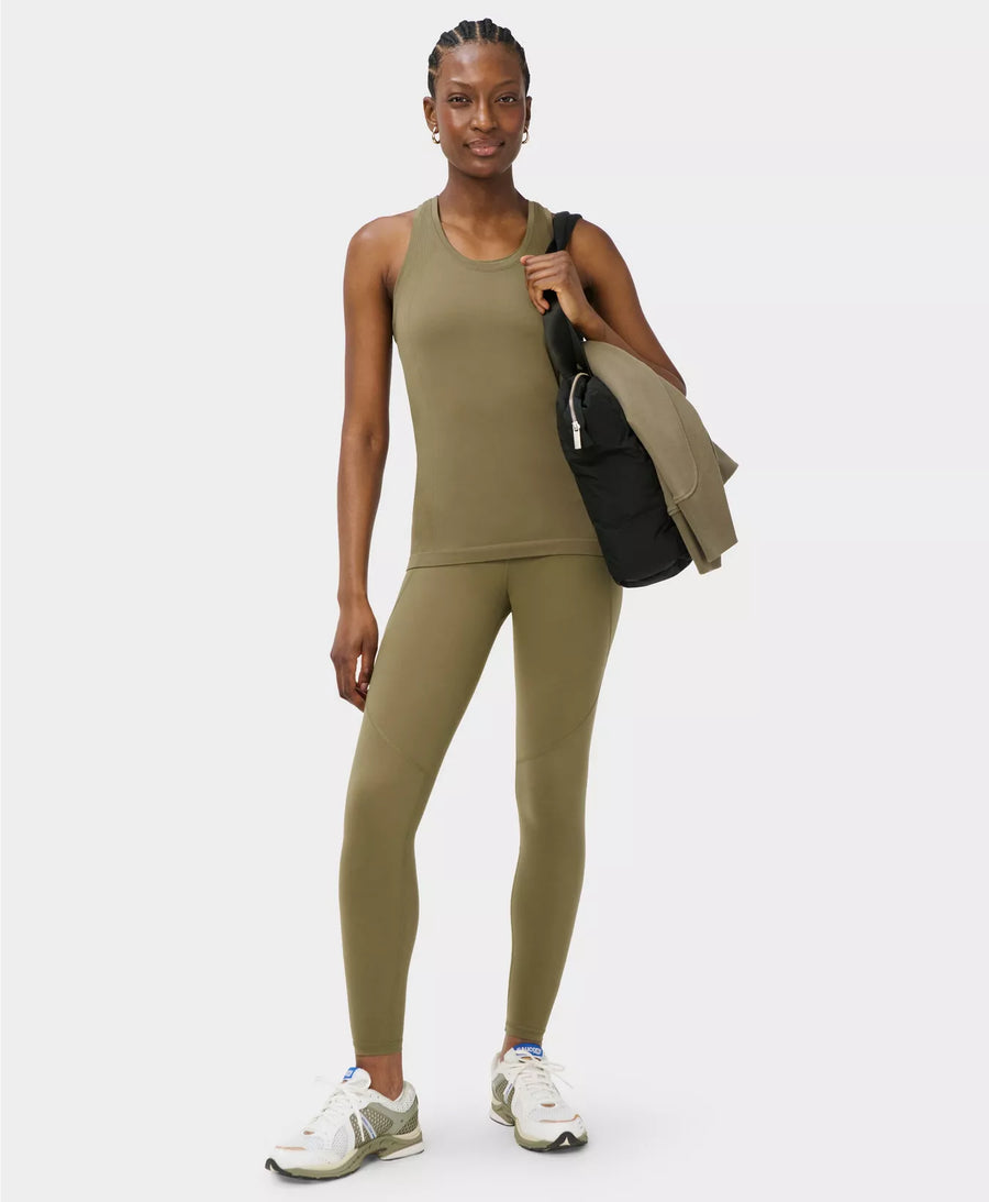 Power 7/8 Gym Leggings in Khaki Brown