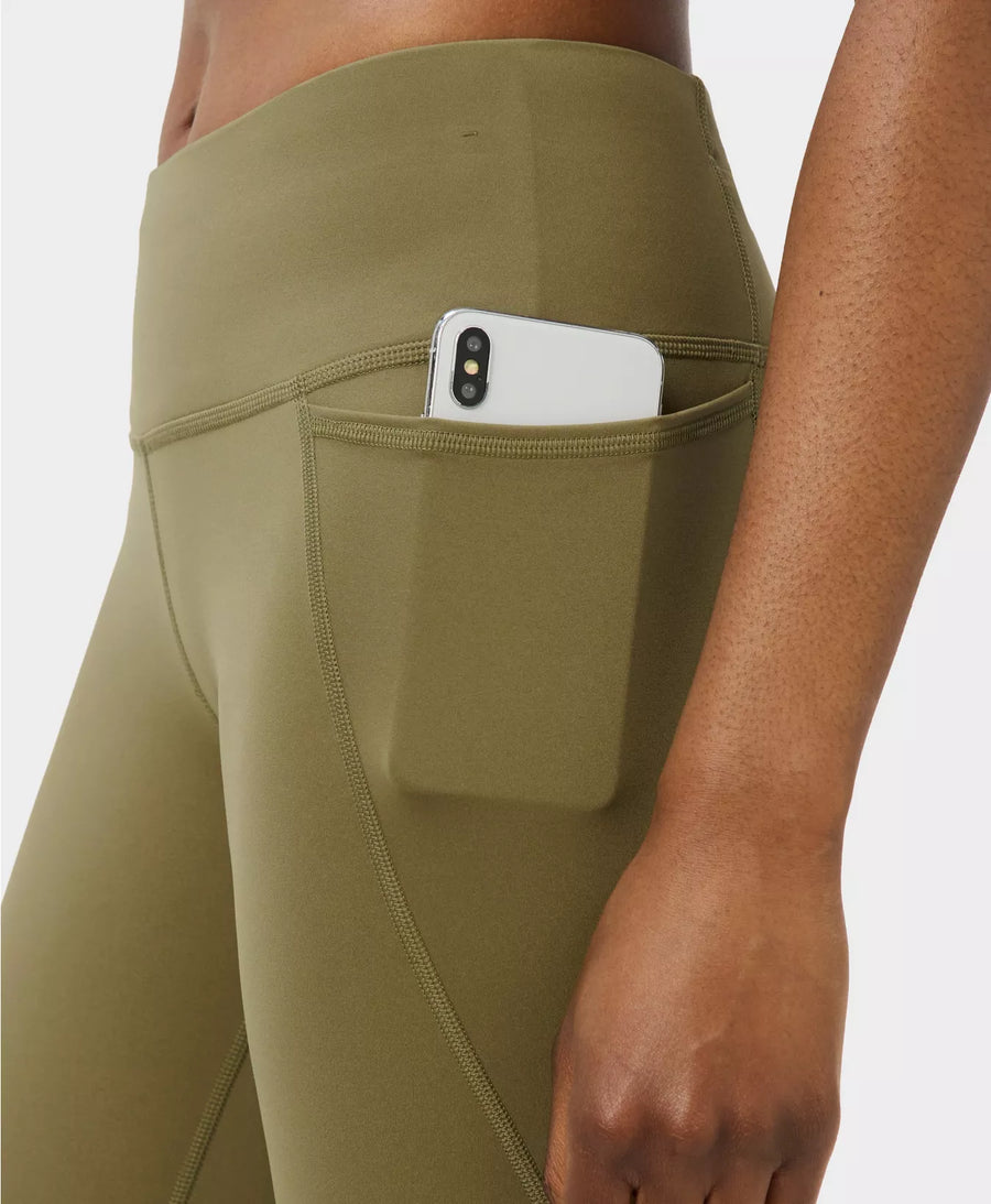 Power 7/8 Gym Leggings in Khaki Brown