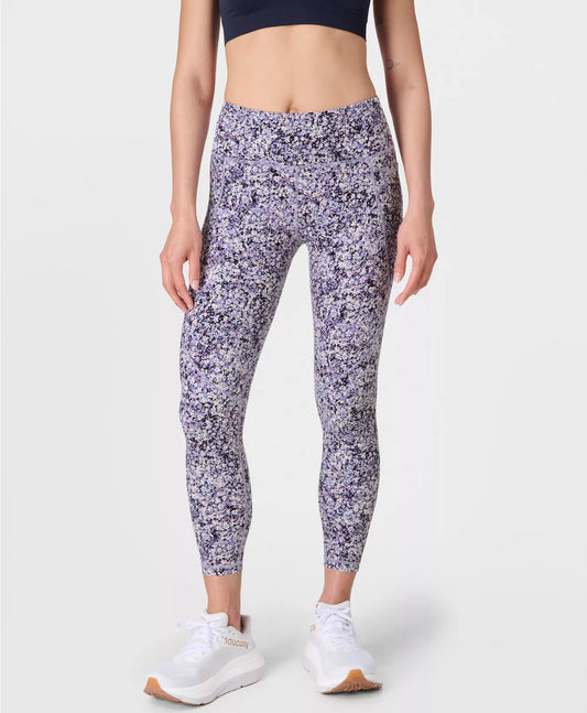 Power 7/8 Workout Leggings  Purple Meadow Print