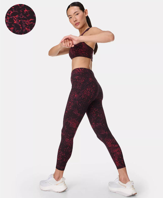 Power 7/8 Gym Leggings in Red Tortoise Print