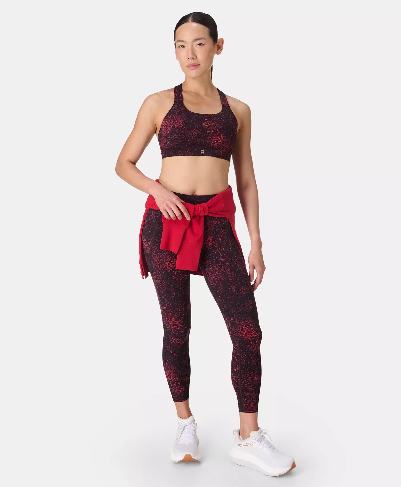 Power 7/8 Gym Leggings in Red Tortoise Print