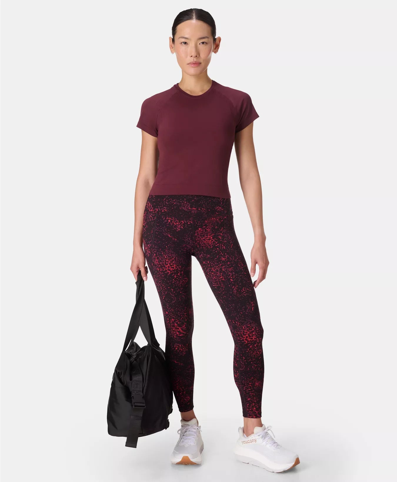 Power 7/8 Gym Leggings in Red Tortoise Print