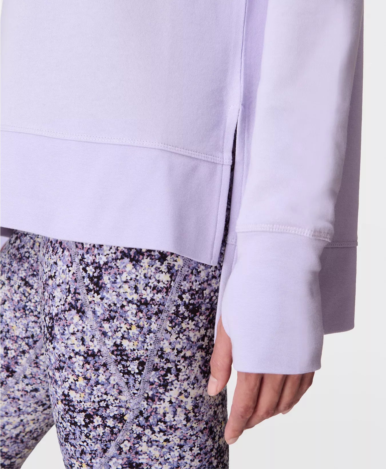 AFTERCLASS LONGLINE SWEATSHIRT - HEATHER PURPLE - SWEATY BETTY
