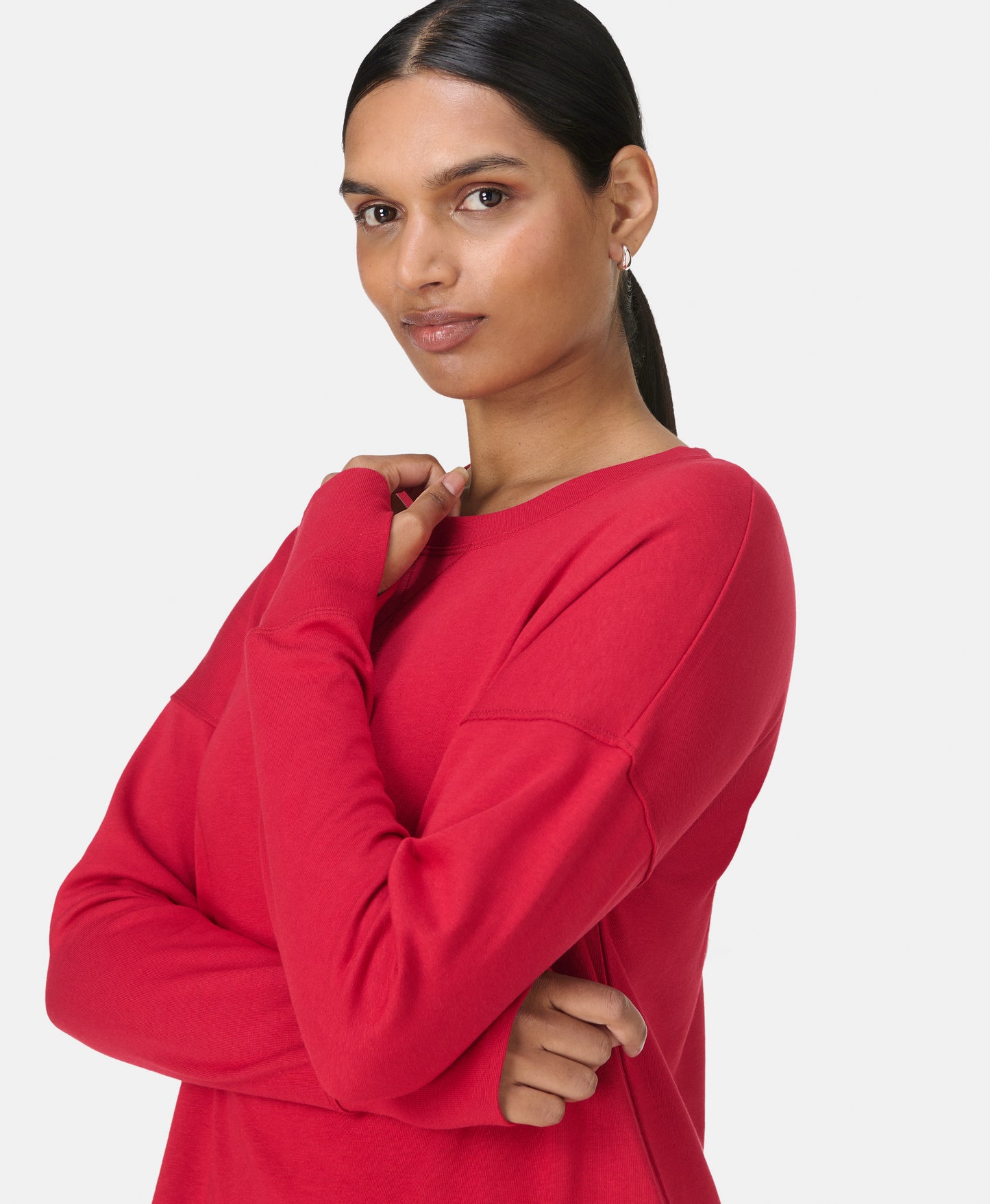 After Class Longline Sweatshirt in Pepper Red