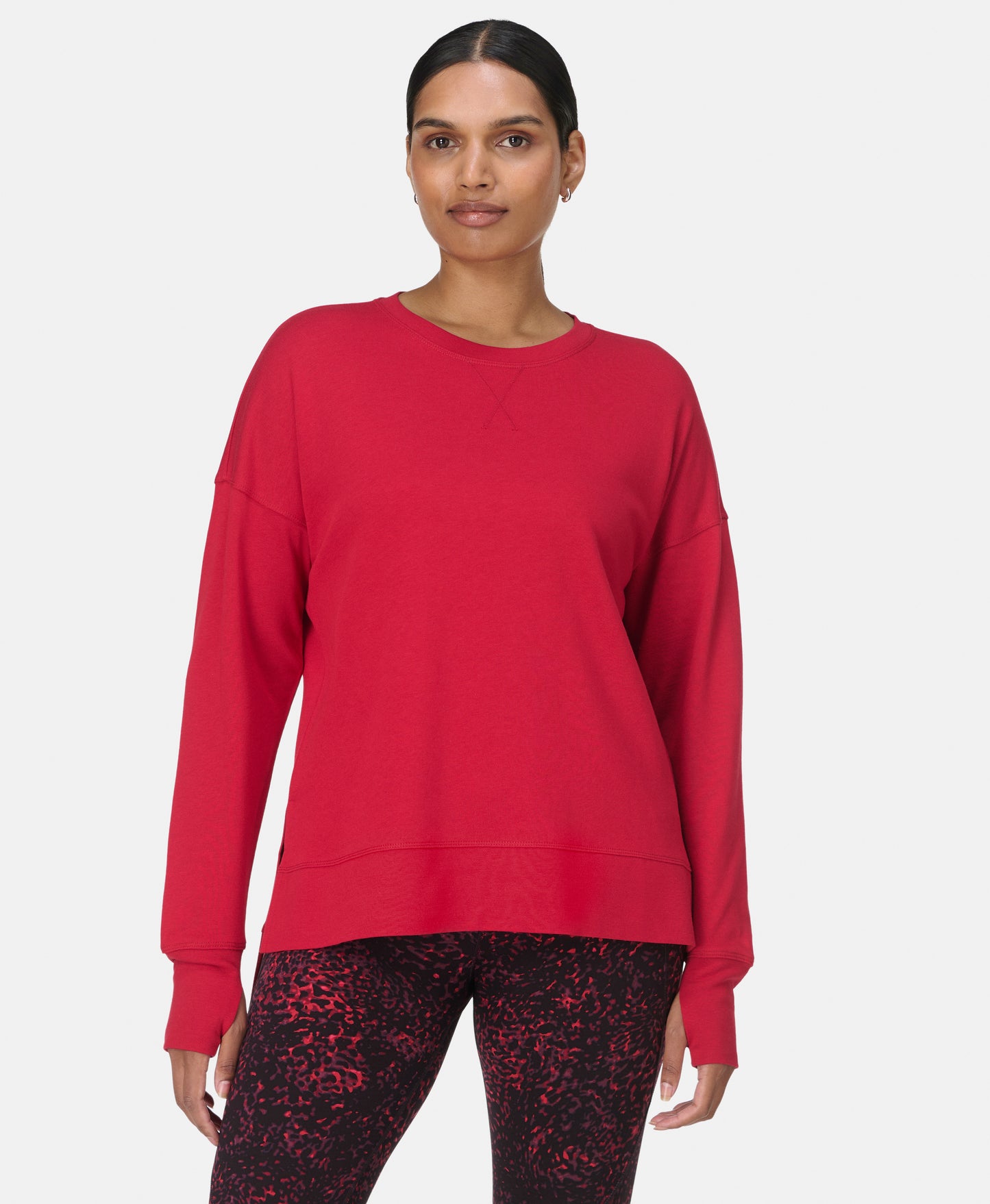 After Class Longline Sweatshirt in Pepper Red