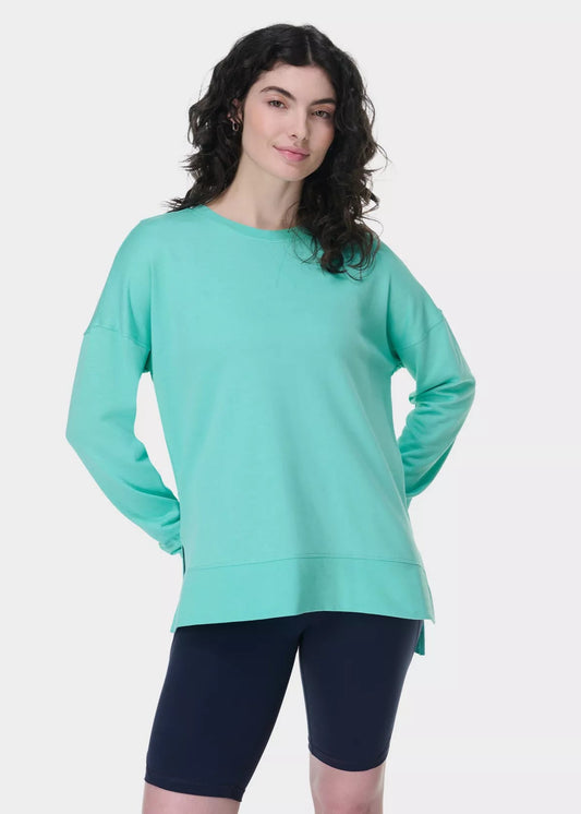 AFTER CLASS LONGLINE SWEATSHIRT - SEA SPRAY BLUE - SWEATY BETTY