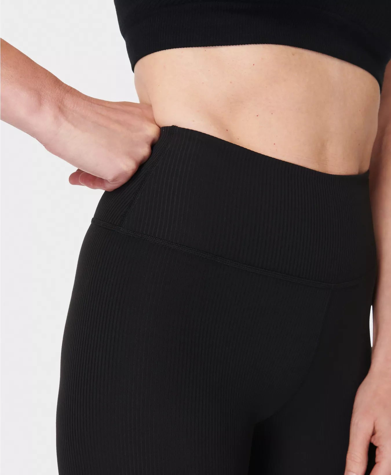 Glow Rib 7/8 Leggings in Black