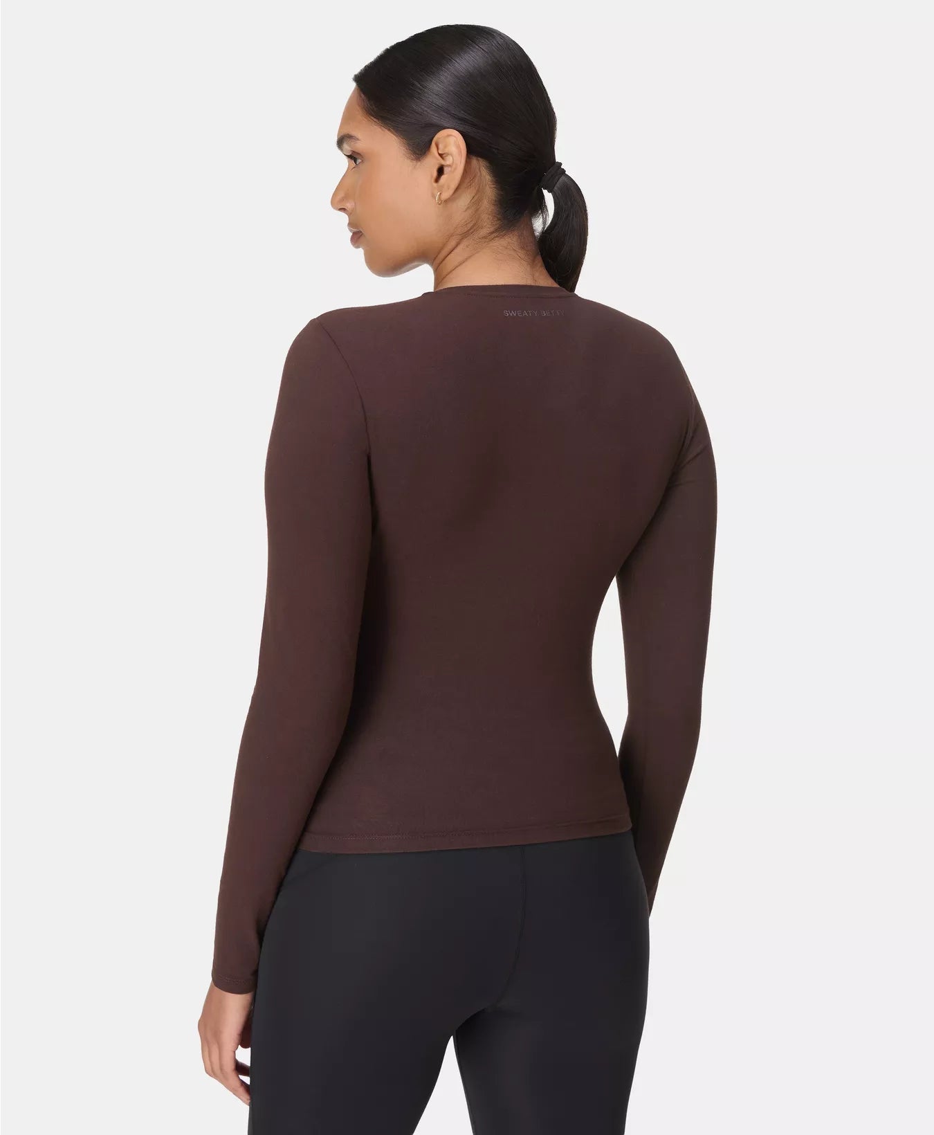 Essential Sculpt Long Sleeve Top in Sable Brown