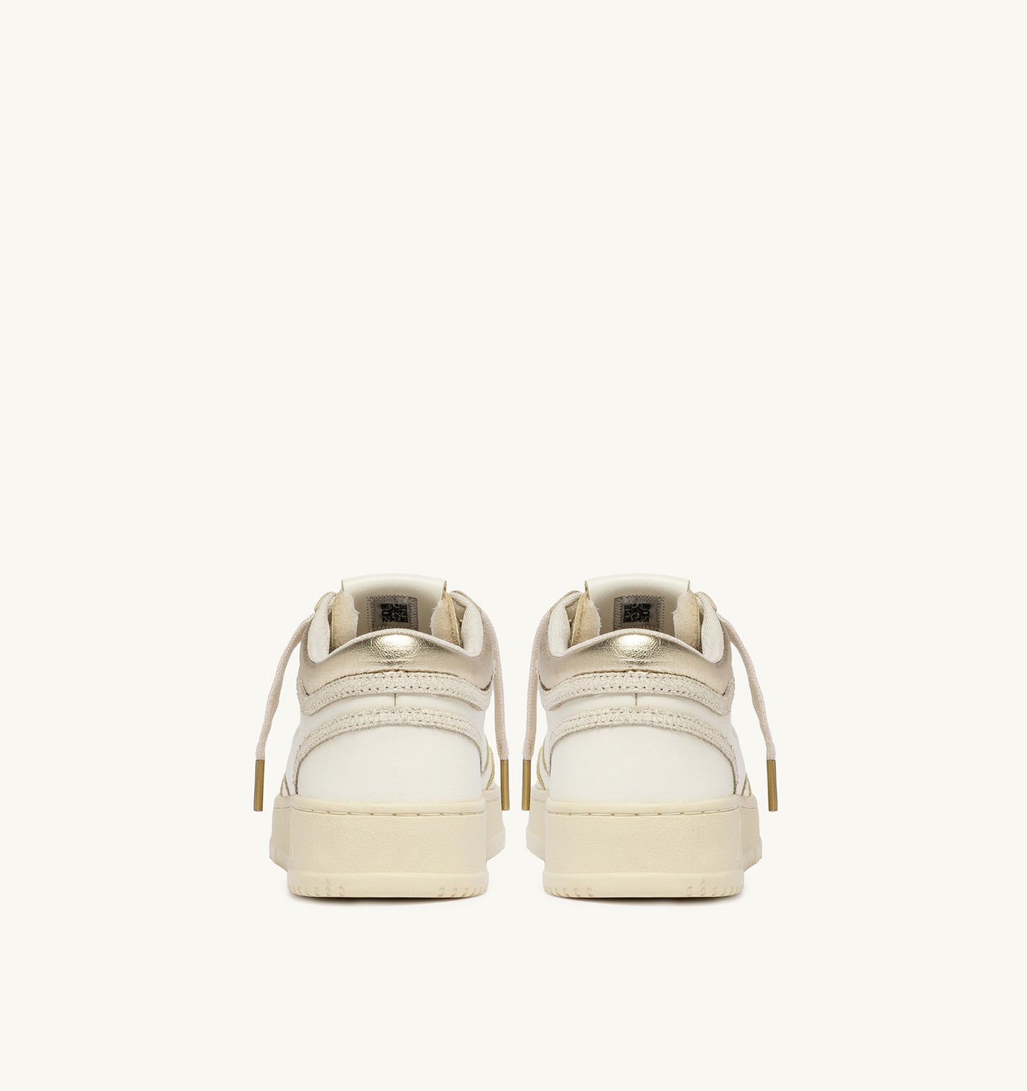Med-Way Sneakers in Leather Color Marshmallow and Platinum