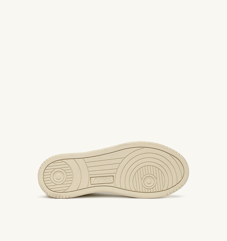 Med-Way Sneakers in Leather Color Marshmallow and Platinum