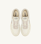 Med-Way Sneakers in Leather Color Marshmallow and Platinum