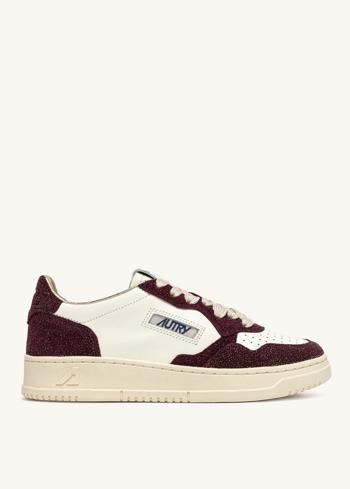 Medalist Low Sneakers in Marshmallow and Amarone Glitter