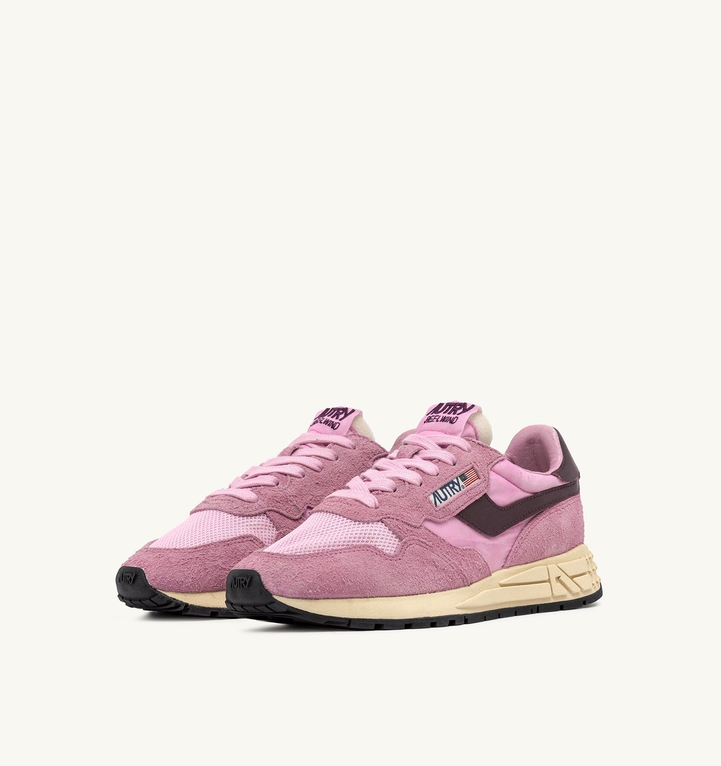 REELWIND LOW SNEAKERS IN ROSEATE AND ROSE SUEDE AND NYLON - AUTRY
