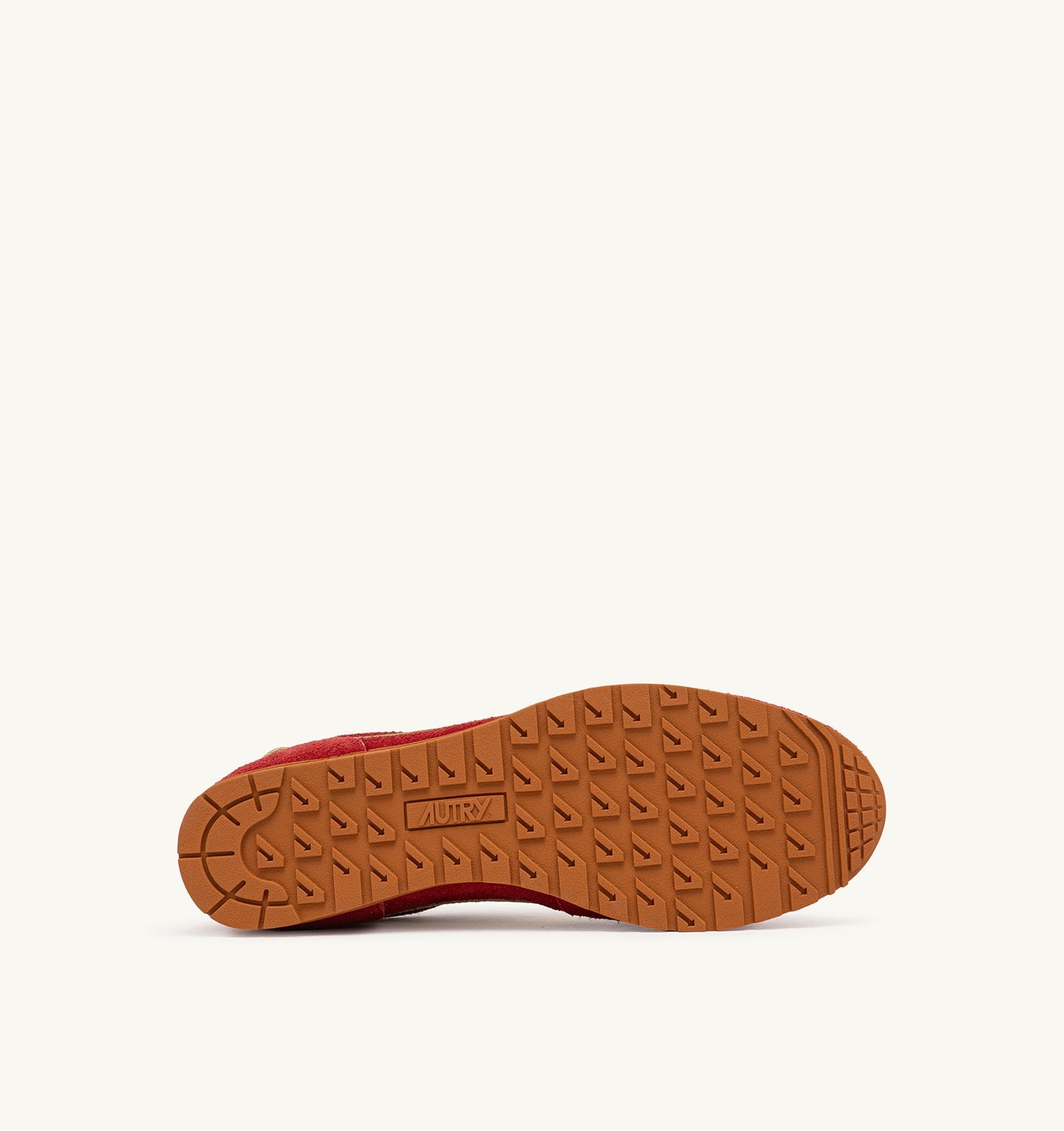 Windspin Sneakers in Suede Leather Color Imperial Red and Rutabaga