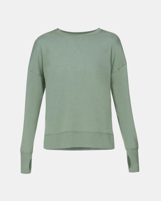 Afterclass Longline Sweatshirt  in Willow Green